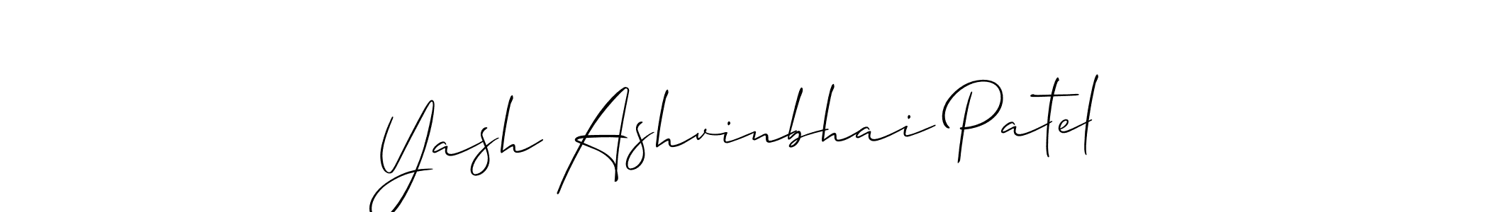 Design your own signature with our free online signature maker. With this signature software, you can create a handwritten (Allison_Script) signature for name Yash Ashvinbhai Patel. Yash Ashvinbhai Patel signature style 2 images and pictures png