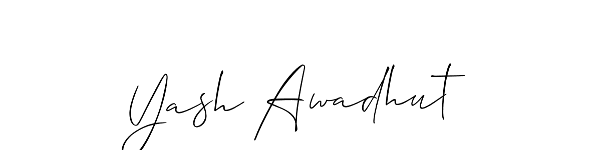 It looks lik you need a new signature style for name Yash Awadhut. Design unique handwritten (Allison_Script) signature with our free signature maker in just a few clicks. Yash Awadhut signature style 2 images and pictures png