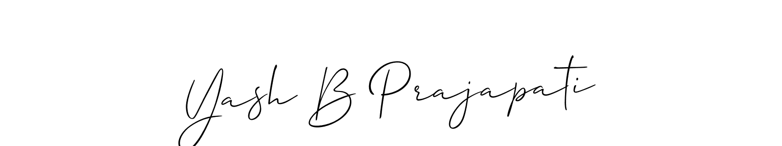 Use a signature maker to create a handwritten signature online. With this signature software, you can design (Allison_Script) your own signature for name Yash B Prajapati. Yash B Prajapati signature style 2 images and pictures png