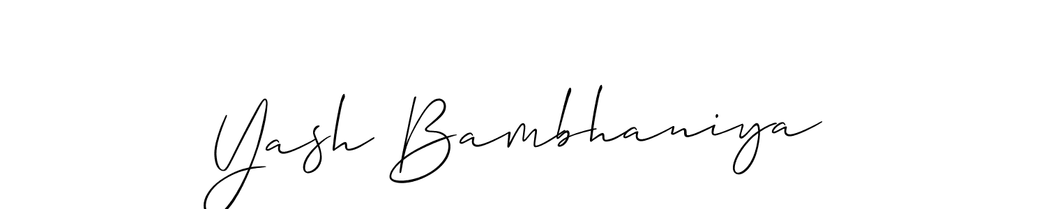 It looks lik you need a new signature style for name Yash Bambhaniya. Design unique handwritten (Allison_Script) signature with our free signature maker in just a few clicks. Yash Bambhaniya signature style 2 images and pictures png
