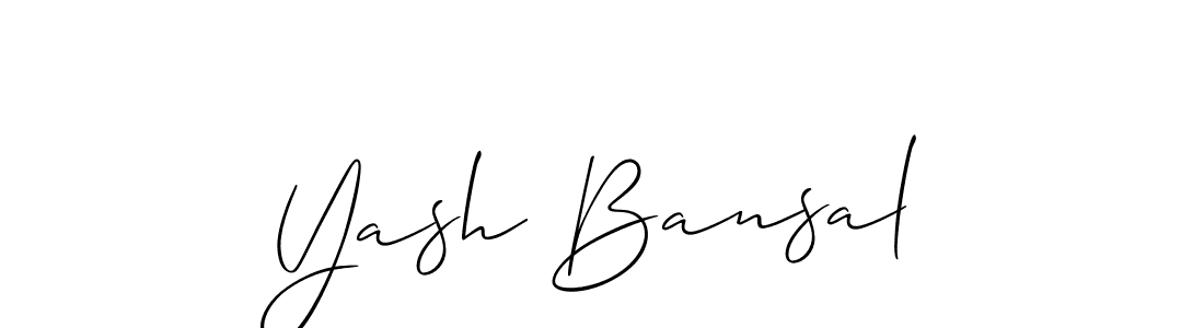 Use a signature maker to create a handwritten signature online. With this signature software, you can design (Allison_Script) your own signature for name Yash Bansal. Yash Bansal signature style 2 images and pictures png