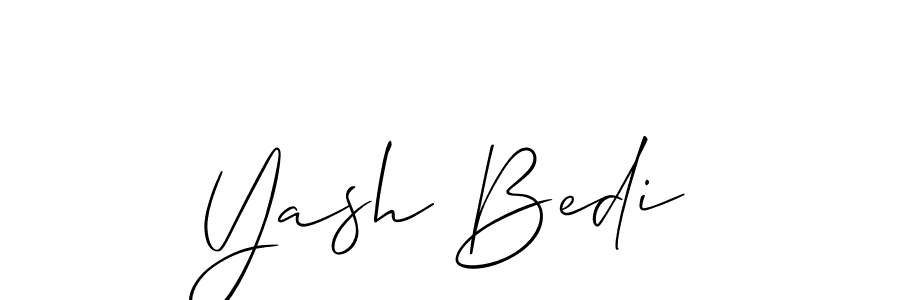 Yash Bedi stylish signature style. Best Handwritten Sign (Allison_Script) for my name. Handwritten Signature Collection Ideas for my name Yash Bedi. Yash Bedi signature style 2 images and pictures png