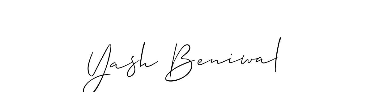 How to make Yash Beniwal signature? Allison_Script is a professional autograph style. Create handwritten signature for Yash Beniwal name. Yash Beniwal signature style 2 images and pictures png