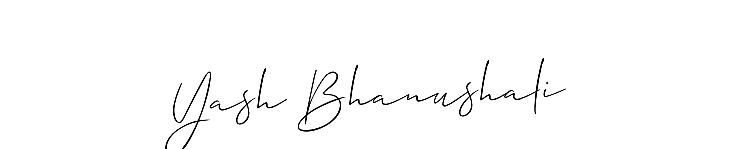 Use a signature maker to create a handwritten signature online. With this signature software, you can design (Allison_Script) your own signature for name Yash Bhanushali. Yash Bhanushali signature style 2 images and pictures png