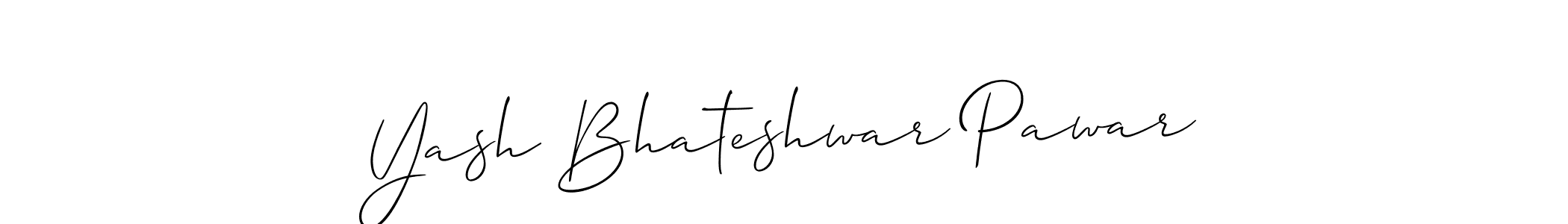 How to make Yash Bhateshwar Pawar name signature. Use Allison_Script style for creating short signs online. This is the latest handwritten sign. Yash Bhateshwar Pawar signature style 2 images and pictures png