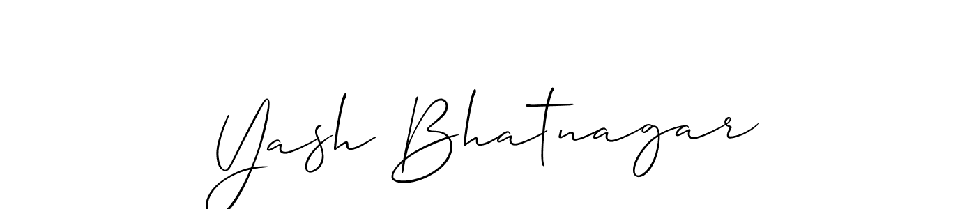 Make a short Yash Bhatnagar signature style. Manage your documents anywhere anytime using Allison_Script. Create and add eSignatures, submit forms, share and send files easily. Yash Bhatnagar signature style 2 images and pictures png
