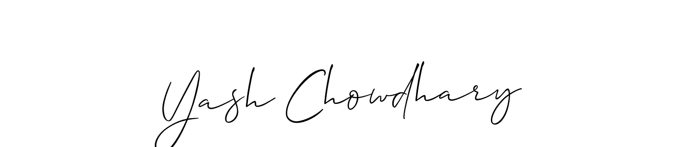 Yash Chowdhary stylish signature style. Best Handwritten Sign (Allison_Script) for my name. Handwritten Signature Collection Ideas for my name Yash Chowdhary. Yash Chowdhary signature style 2 images and pictures png