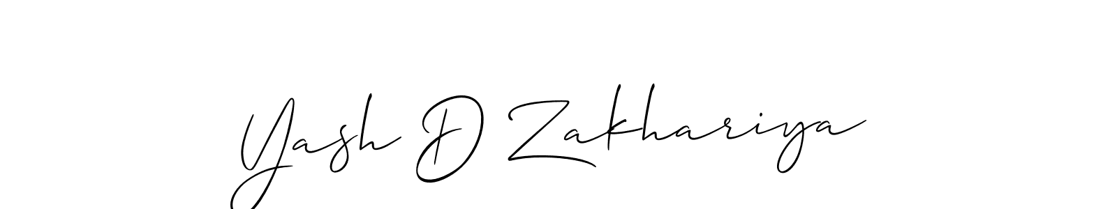 Use a signature maker to create a handwritten signature online. With this signature software, you can design (Allison_Script) your own signature for name Yash D Zakhariya. Yash D Zakhariya signature style 2 images and pictures png