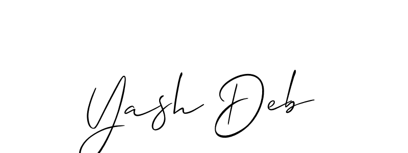 Also You can easily find your signature by using the search form. We will create Yash Deb name handwritten signature images for you free of cost using Allison_Script sign style. Yash Deb signature style 2 images and pictures png