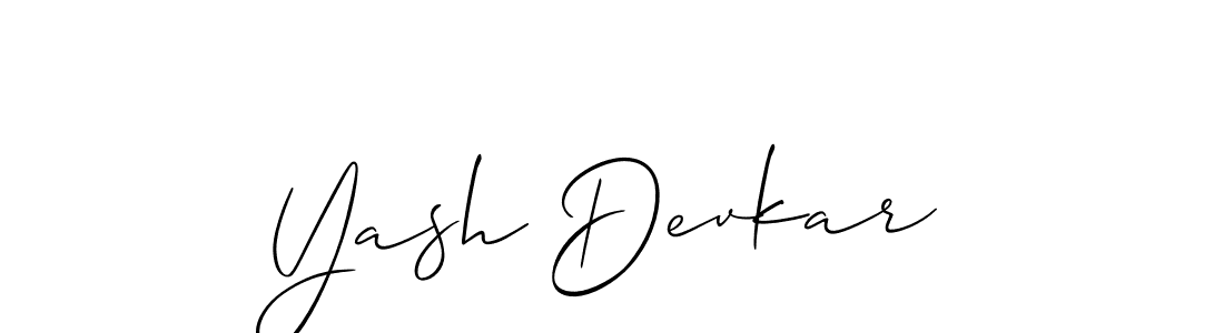How to make Yash Devkar name signature. Use Allison_Script style for creating short signs online. This is the latest handwritten sign. Yash Devkar signature style 2 images and pictures png