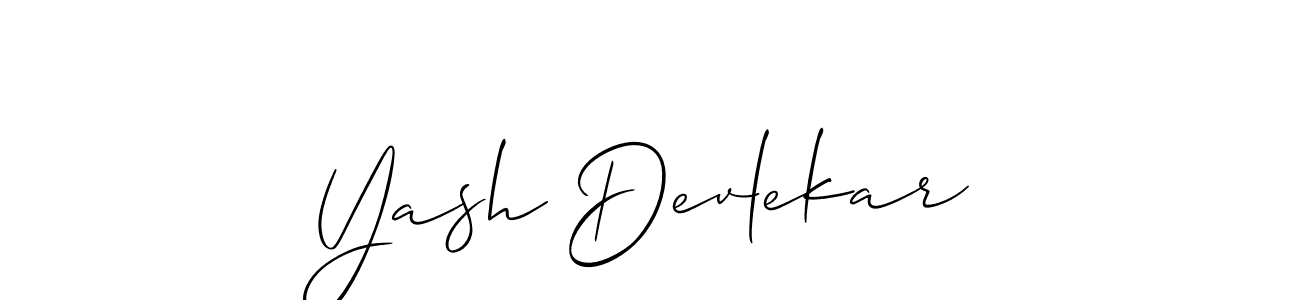 Make a short Yash Devlekar signature style. Manage your documents anywhere anytime using Allison_Script. Create and add eSignatures, submit forms, share and send files easily. Yash Devlekar signature style 2 images and pictures png