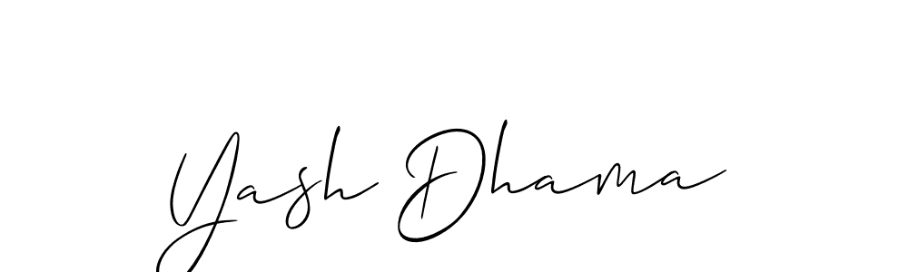 Similarly Allison_Script is the best handwritten signature design. Signature creator online .You can use it as an online autograph creator for name Yash Dhama. Yash Dhama signature style 2 images and pictures png