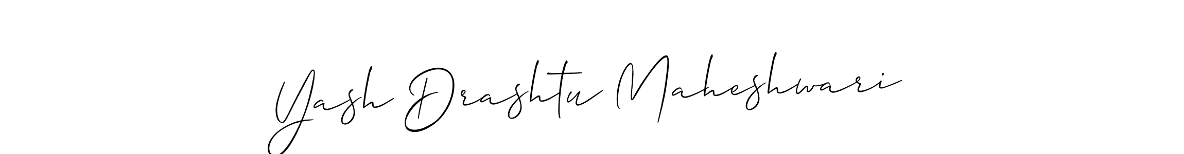 Allison_Script is a professional signature style that is perfect for those who want to add a touch of class to their signature. It is also a great choice for those who want to make their signature more unique. Get Yash Drashtu Maheshwari name to fancy signature for free. Yash Drashtu Maheshwari signature style 2 images and pictures png