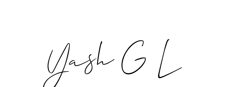 Make a beautiful signature design for name Yash G L. With this signature (Allison_Script) style, you can create a handwritten signature for free. Yash G L signature style 2 images and pictures png