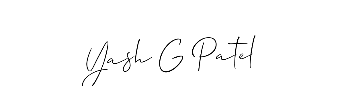 It looks lik you need a new signature style for name Yash G Patel. Design unique handwritten (Allison_Script) signature with our free signature maker in just a few clicks. Yash G Patel signature style 2 images and pictures png