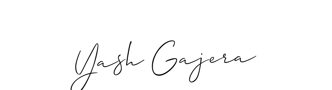 Also we have Yash Gajera name is the best signature style. Create professional handwritten signature collection using Allison_Script autograph style. Yash Gajera signature style 2 images and pictures png