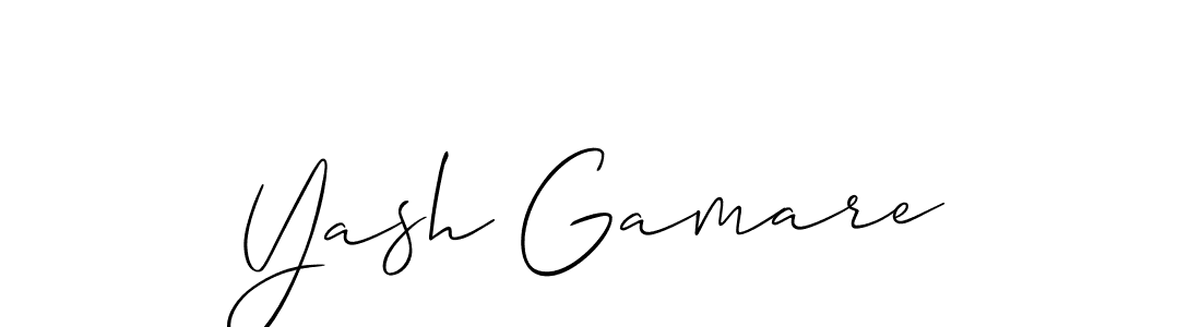 Similarly Allison_Script is the best handwritten signature design. Signature creator online .You can use it as an online autograph creator for name Yash Gamare. Yash Gamare signature style 2 images and pictures png