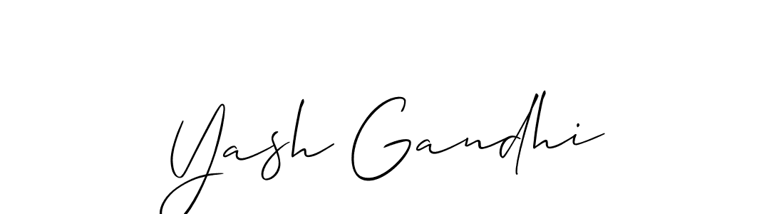 Also we have Yash Gandhi name is the best signature style. Create professional handwritten signature collection using Allison_Script autograph style. Yash Gandhi signature style 2 images and pictures png