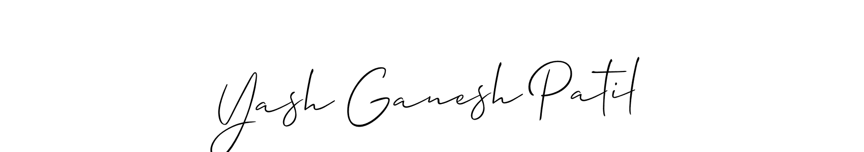 How to make Yash Ganesh Patil name signature. Use Allison_Script style for creating short signs online. This is the latest handwritten sign. Yash Ganesh Patil signature style 2 images and pictures png