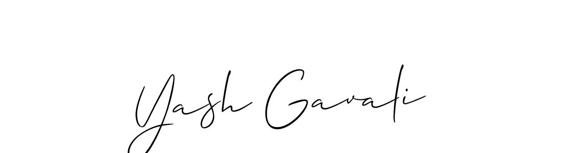 How to make Yash Gavali name signature. Use Allison_Script style for creating short signs online. This is the latest handwritten sign. Yash Gavali signature style 2 images and pictures png