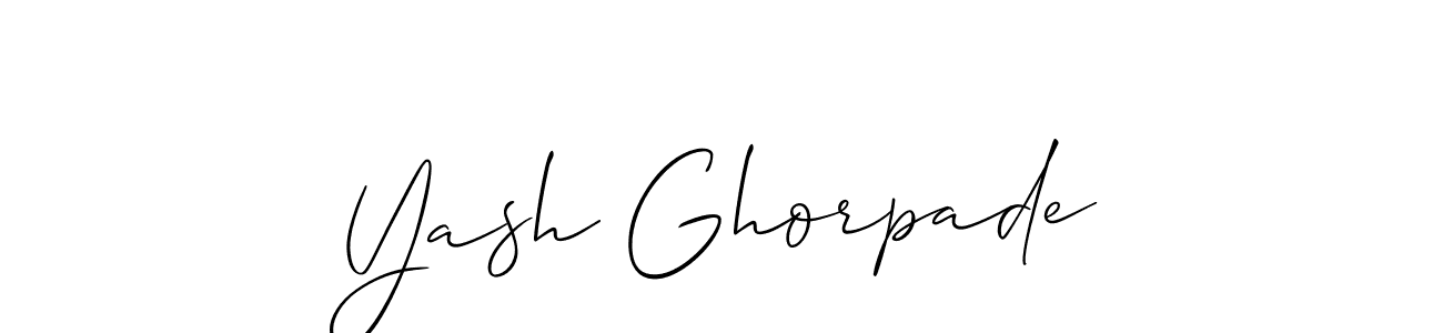 It looks lik you need a new signature style for name Yash Ghorpade. Design unique handwritten (Allison_Script) signature with our free signature maker in just a few clicks. Yash Ghorpade signature style 2 images and pictures png