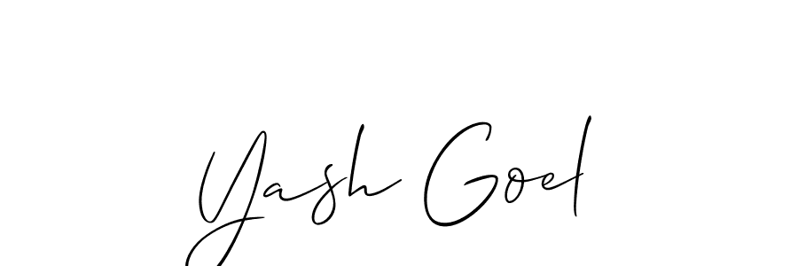 Create a beautiful signature design for name Yash Goel. With this signature (Allison_Script) fonts, you can make a handwritten signature for free. Yash Goel signature style 2 images and pictures png