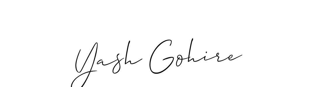 Similarly Allison_Script is the best handwritten signature design. Signature creator online .You can use it as an online autograph creator for name Yash Gohire. Yash Gohire signature style 2 images and pictures png