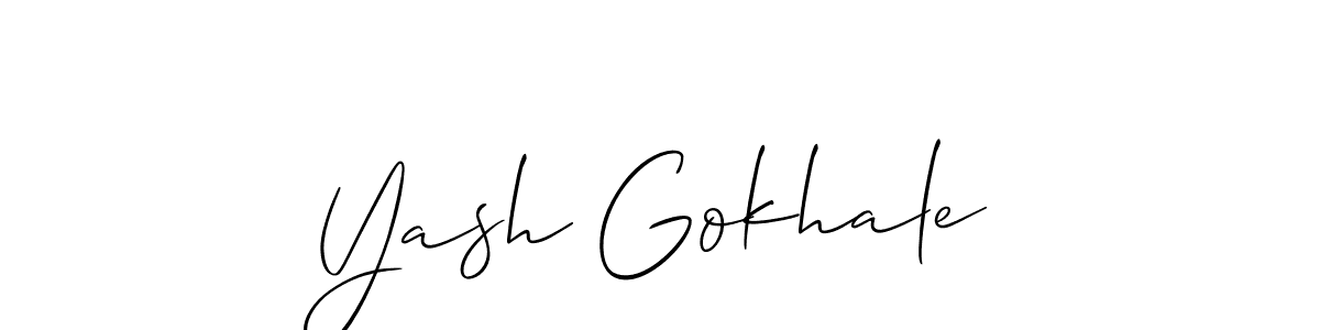 Yash Gokhale stylish signature style. Best Handwritten Sign (Allison_Script) for my name. Handwritten Signature Collection Ideas for my name Yash Gokhale. Yash Gokhale signature style 2 images and pictures png