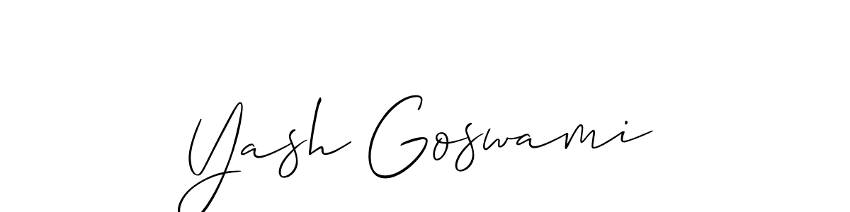 It looks lik you need a new signature style for name Yash Goswami. Design unique handwritten (Allison_Script) signature with our free signature maker in just a few clicks. Yash Goswami signature style 2 images and pictures png