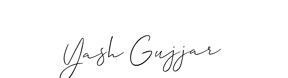 Also we have Yash Gujjar name is the best signature style. Create professional handwritten signature collection using Allison_Script autograph style. Yash Gujjar signature style 2 images and pictures png