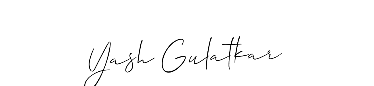 This is the best signature style for the Yash Gulatkar name. Also you like these signature font (Allison_Script). Mix name signature. Yash Gulatkar signature style 2 images and pictures png