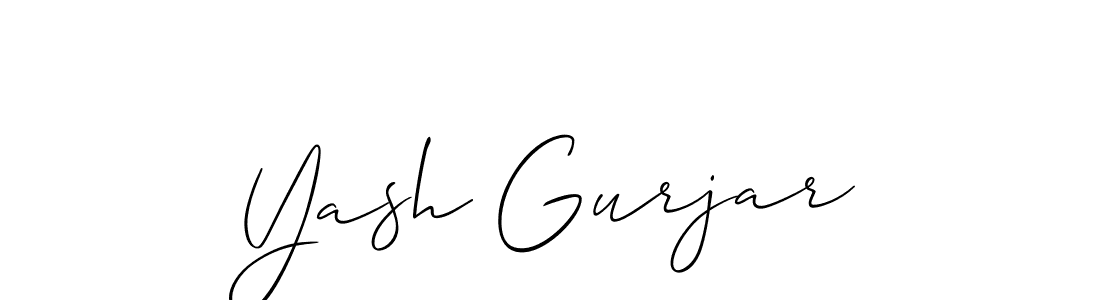 You should practise on your own different ways (Allison_Script) to write your name (Yash Gurjar) in signature. don't let someone else do it for you. Yash Gurjar signature style 2 images and pictures png