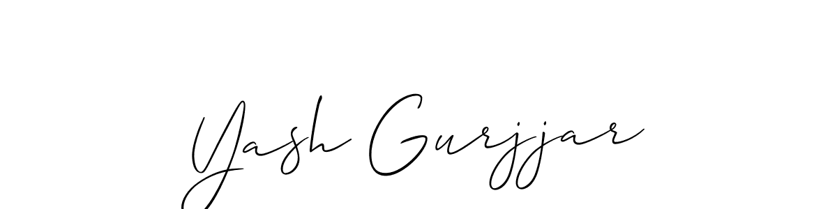 Design your own signature with our free online signature maker. With this signature software, you can create a handwritten (Allison_Script) signature for name Yash Gurjjar. Yash Gurjjar signature style 2 images and pictures png