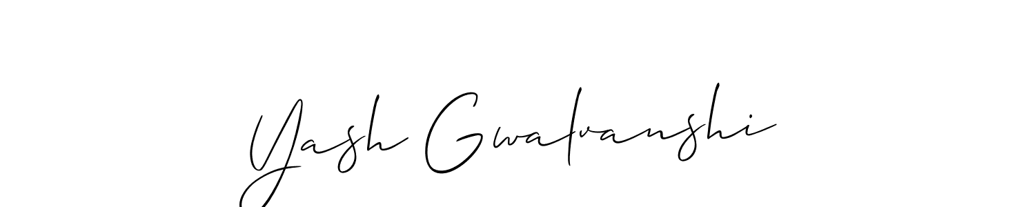 You should practise on your own different ways (Allison_Script) to write your name (Yash Gwalvanshi) in signature. don't let someone else do it for you. Yash Gwalvanshi signature style 2 images and pictures png