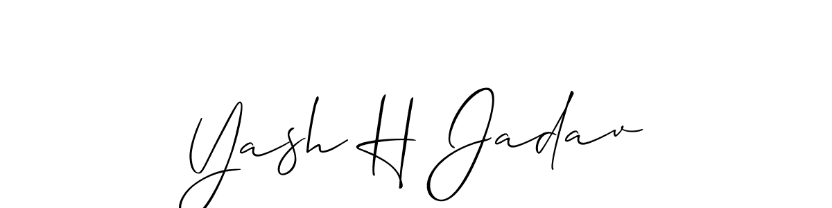 Make a beautiful signature design for name Yash H Jadav. With this signature (Allison_Script) style, you can create a handwritten signature for free. Yash H Jadav signature style 2 images and pictures png