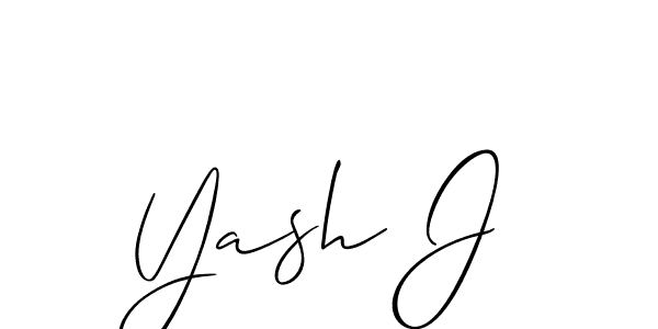 How to make Yash J signature? Allison_Script is a professional autograph style. Create handwritten signature for Yash J name. Yash J signature style 2 images and pictures png