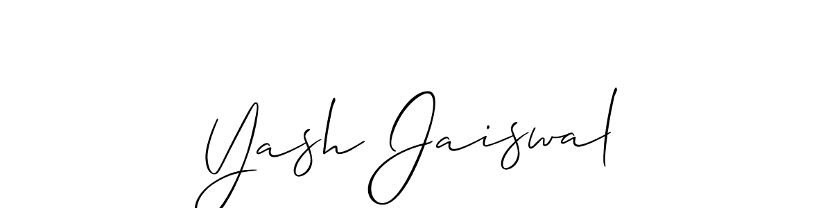 The best way (Allison_Script) to make a short signature is to pick only two or three words in your name. The name Yash Jaiswal include a total of six letters. For converting this name. Yash Jaiswal signature style 2 images and pictures png