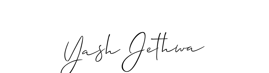 It looks lik you need a new signature style for name Yash Jethwa. Design unique handwritten (Allison_Script) signature with our free signature maker in just a few clicks. Yash Jethwa signature style 2 images and pictures png