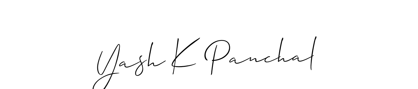 It looks lik you need a new signature style for name Yash K Panchal. Design unique handwritten (Allison_Script) signature with our free signature maker in just a few clicks. Yash K Panchal signature style 2 images and pictures png