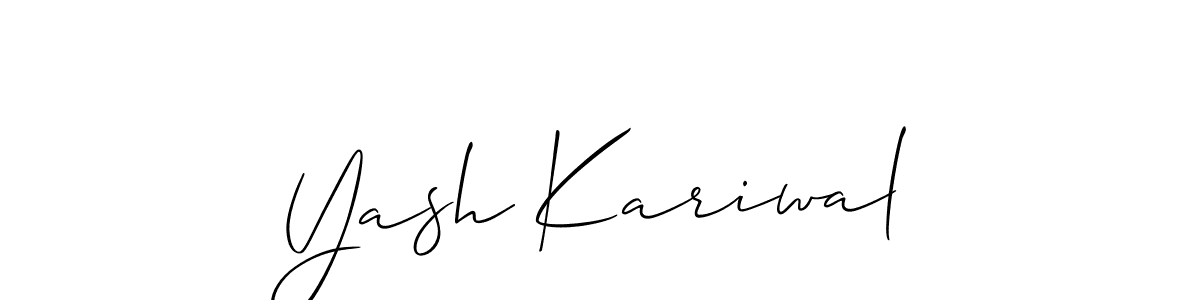 Make a short Yash Kariwal signature style. Manage your documents anywhere anytime using Allison_Script. Create and add eSignatures, submit forms, share and send files easily. Yash Kariwal signature style 2 images and pictures png