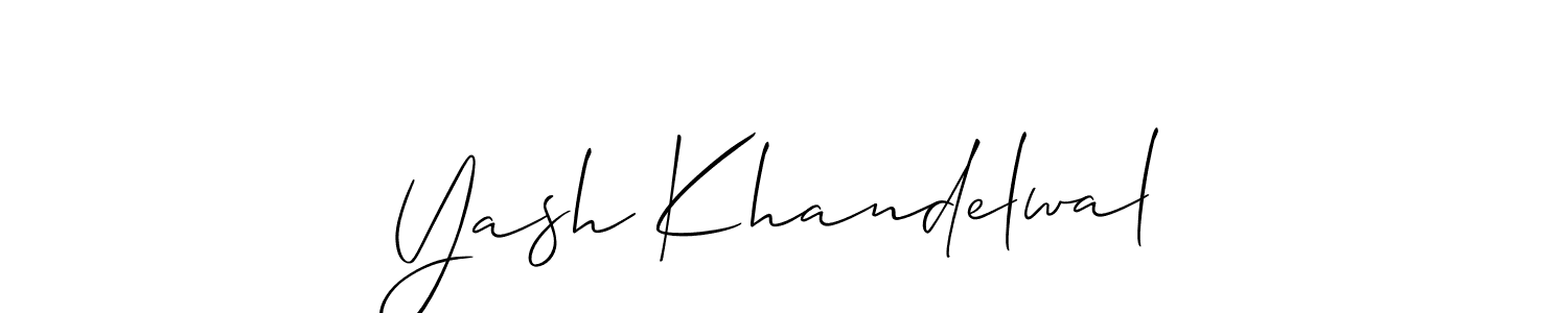 The best way (Allison_Script) to make a short signature is to pick only two or three words in your name. The name Yash Khandelwal include a total of six letters. For converting this name. Yash Khandelwal signature style 2 images and pictures png