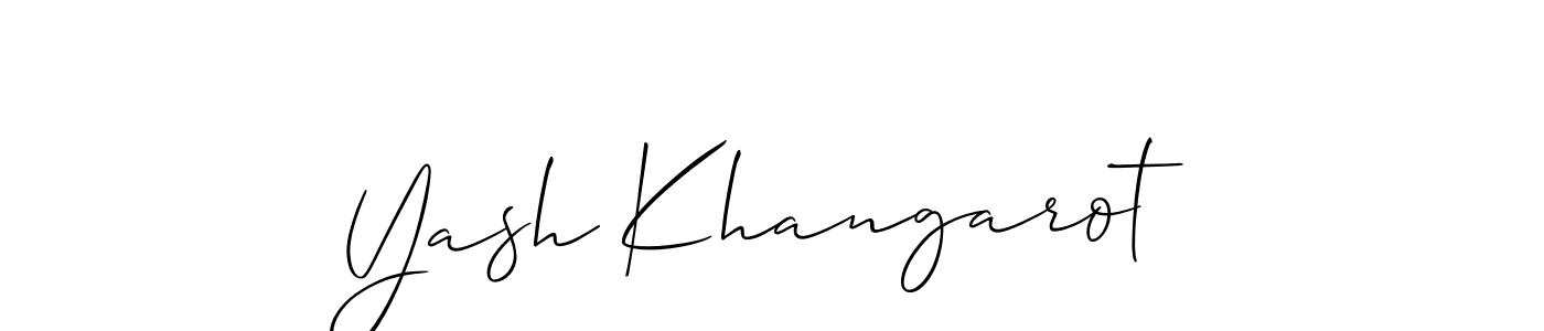 Similarly Allison_Script is the best handwritten signature design. Signature creator online .You can use it as an online autograph creator for name Yash Khangarot. Yash Khangarot signature style 2 images and pictures png