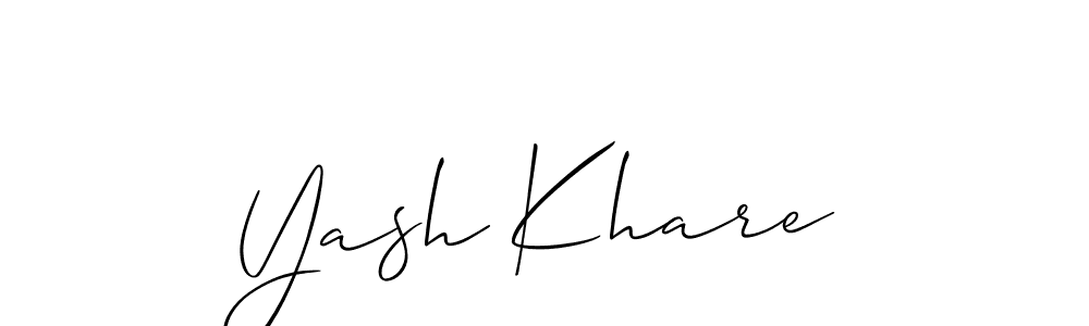 Make a beautiful signature design for name Yash Khare. With this signature (Allison_Script) style, you can create a handwritten signature for free. Yash Khare signature style 2 images and pictures png