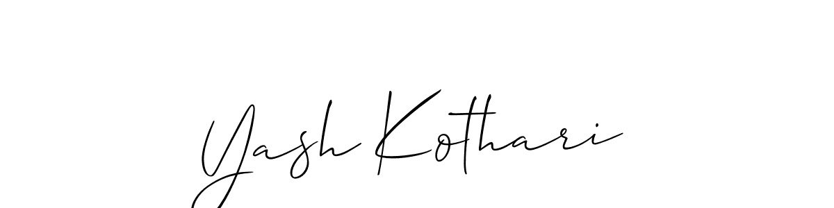 if you are searching for the best signature style for your name Yash Kothari. so please give up your signature search. here we have designed multiple signature styles  using Allison_Script. Yash Kothari signature style 2 images and pictures png