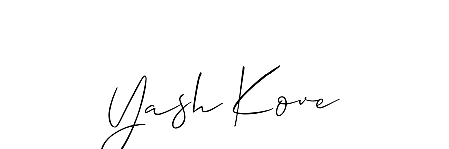 Make a beautiful signature design for name Yash Kove. With this signature (Allison_Script) style, you can create a handwritten signature for free. Yash Kove signature style 2 images and pictures png