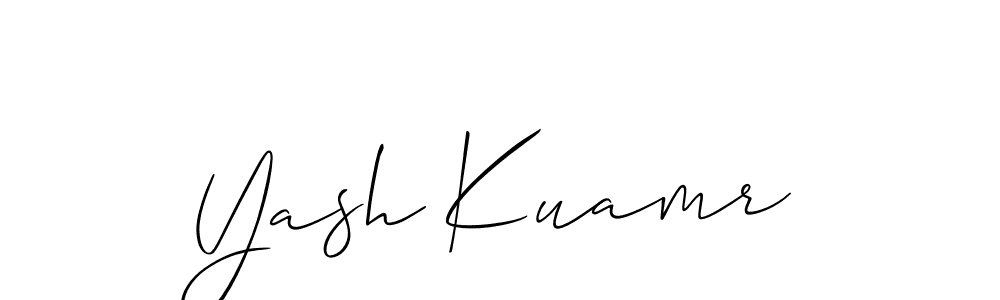 The best way (Allison_Script) to make a short signature is to pick only two or three words in your name. The name Yash Kuamr include a total of six letters. For converting this name. Yash Kuamr signature style 2 images and pictures png