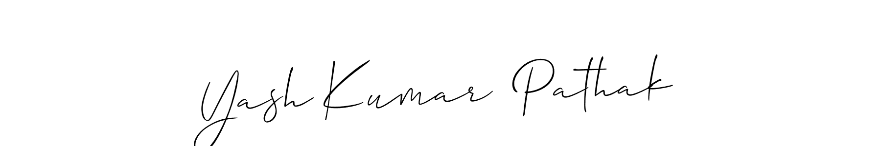 The best way (Allison_Script) to make a short signature is to pick only two or three words in your name. The name Yash Kumar  Pathak include a total of six letters. For converting this name. Yash Kumar  Pathak signature style 2 images and pictures png