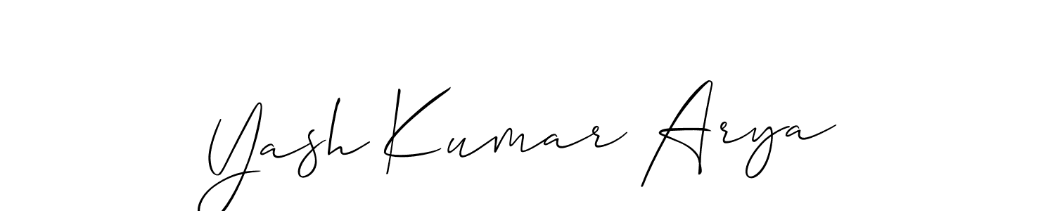 This is the best signature style for the Yash Kumar Arya name. Also you like these signature font (Allison_Script). Mix name signature. Yash Kumar Arya signature style 2 images and pictures png