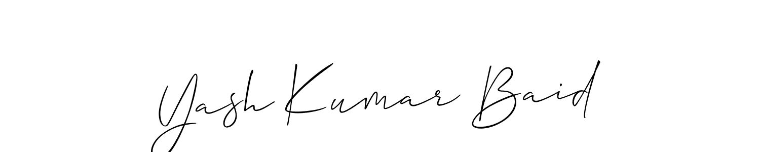 Create a beautiful signature design for name Yash Kumar Baid. With this signature (Allison_Script) fonts, you can make a handwritten signature for free. Yash Kumar Baid signature style 2 images and pictures png