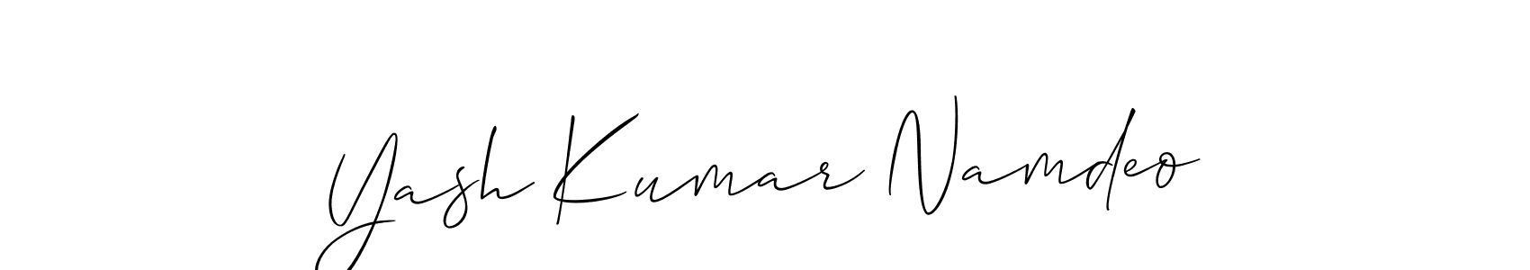 Make a beautiful signature design for name Yash Kumar Namdeo. With this signature (Allison_Script) style, you can create a handwritten signature for free. Yash Kumar Namdeo signature style 2 images and pictures png